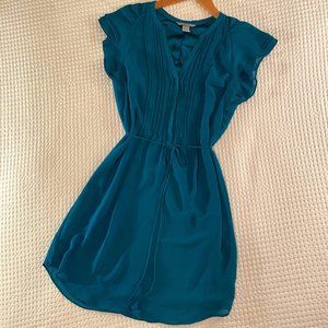 H&M Teal Dress with Butterfly Sleeves, Size 6